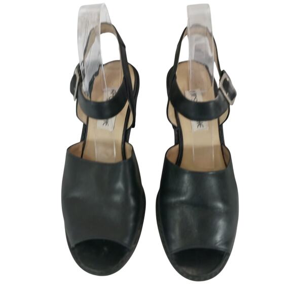 APOSTROPHE! "GABBY" BLACK GENUINE LEATHER OPEN TOE, ANKLE STRAP SANDALS! SZ 8M - Picture 4 of 10